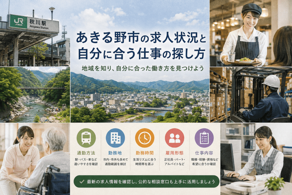 あきる野市の求人状況と自分に合う仕事の探し方