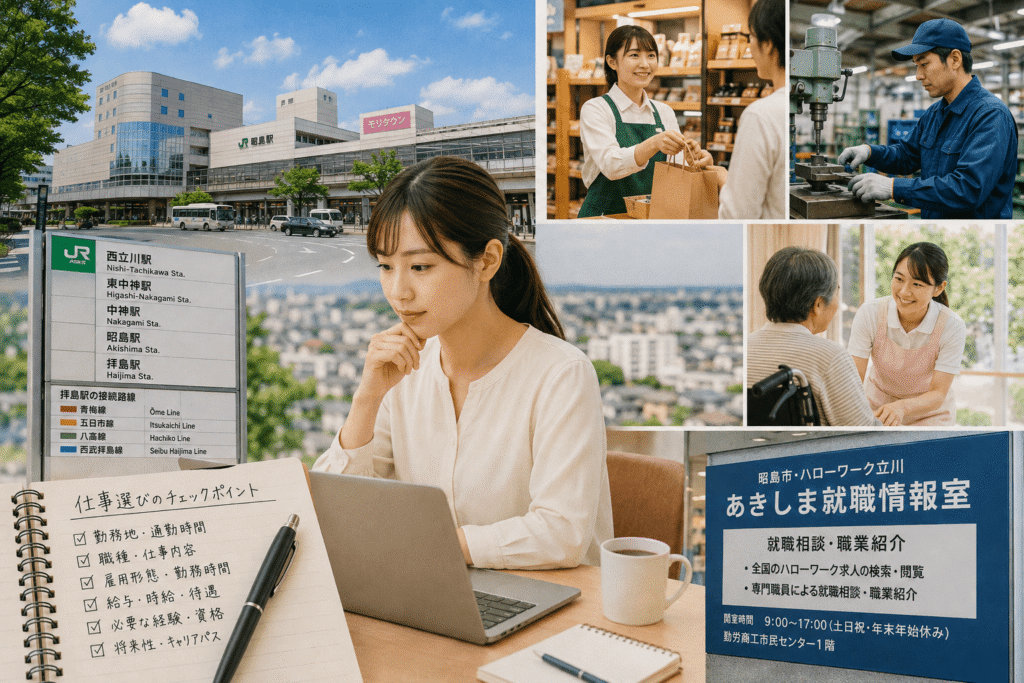 昭島市の求人状況と自分に合う仕事の探し方