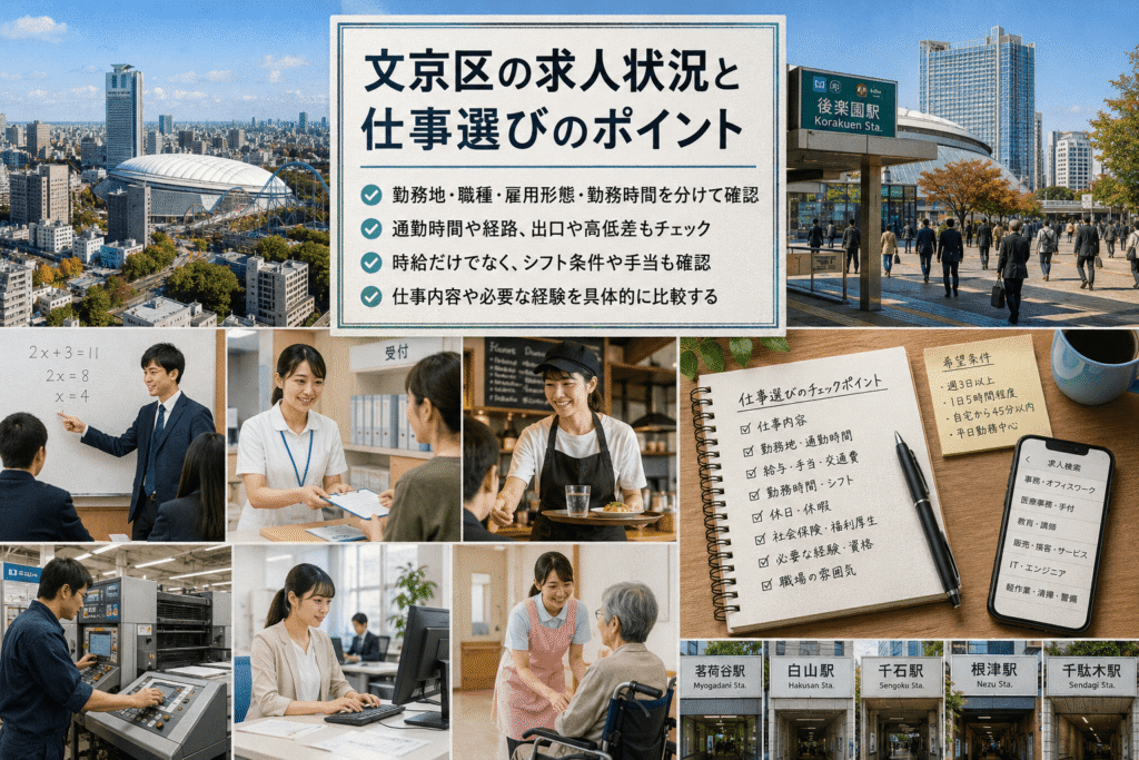 文京区の求人状況と仕事選びのポイント