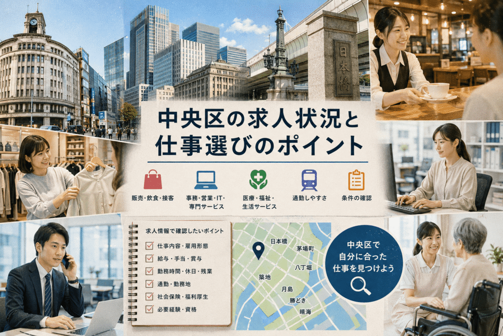 中央区の求人状況と仕事選びのポイント