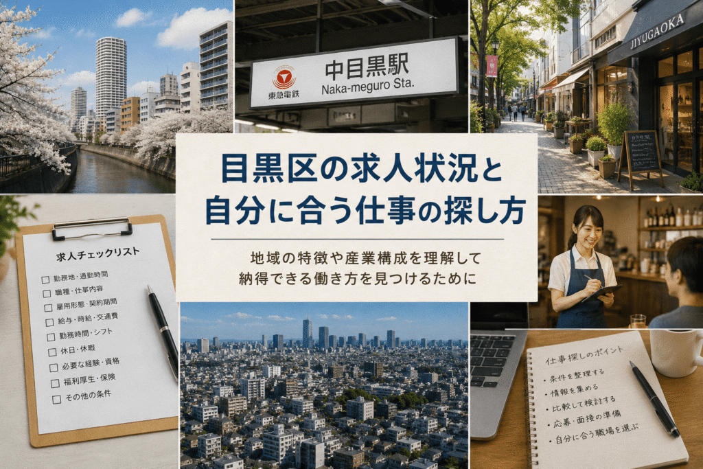 目黒区の求人状況と自分に合う仕事の探し方
